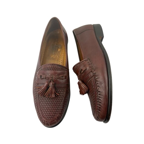 *Sandro Kappa Comfort Tassle Loafer Dress Shoes Mens 10D Oxblood Leather Classic main image 2